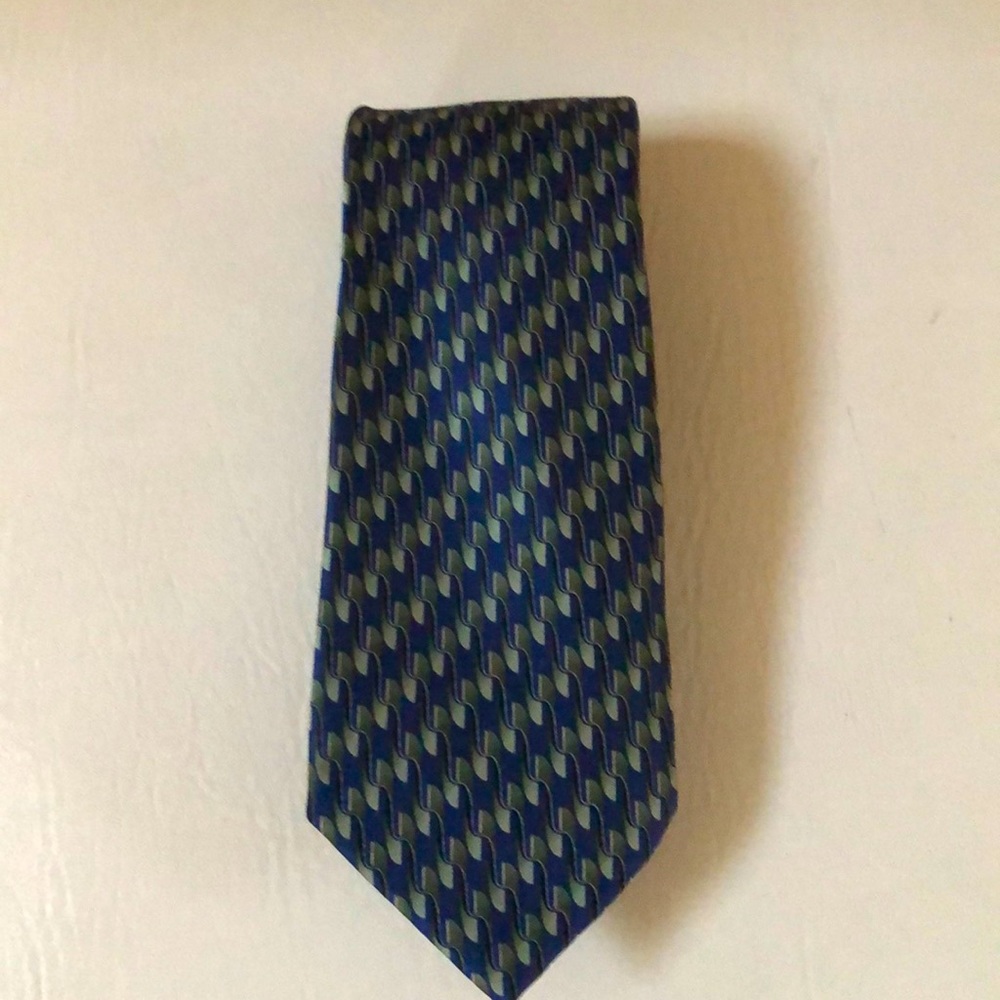 100% silk tie - Mark Jason blue and green